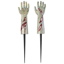 Budget ⌛ Zombie Hands Plastic Yard Stakes by Amscan 🔥