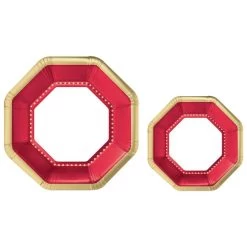 Best Sale ⌛ Octagonal Premium Party Paper Plates Set by Amscan 🔔 -Amscan Sales Shop D521294S 1