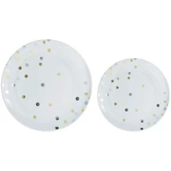 New β€οΈ Round Hot Stamped Plastic Plates Multipack by Amscan π 15 New β€οΈ Round Hot Stamped Plastic Plates Multipack by Amscan π -Amscan Sales Shop D521311S 1