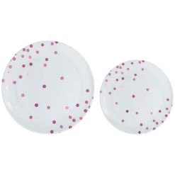 New β€οΈ Round Hot Stamped Plastic Plates Multipack by Amscan π 16 New β€οΈ Round Hot Stamped Plastic Plates Multipack by Amscan π -Amscan Sales Shop D521312S 1