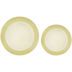 Wholesale 👍 Round Hot Stamped Premium Plastic Border Plates Multipack , 20ct. by Amscan 👍 -Amscan Sales Shop D521320S 1