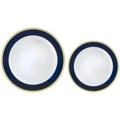 Wholesale 👍 Round Hot Stamped Premium Plastic Border Plates Multipack , 20ct. by Amscan 👍 -Amscan Sales Shop D521322S 1