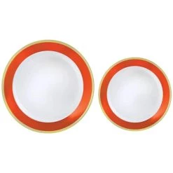 Wholesale 👍 Round Hot Stamped Premium Plastic Border Plates Multipack , 20ct. by Amscan 👍 -Amscan Sales Shop D521331S 1