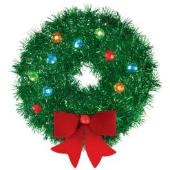 Buy 🌟 6.5" Tinsel Wreath Christmas Decoration by Amscan 🎉