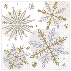 Promo 👏 Christmas Shining Snow Beverage Napkins, 80ct. by Amscan ✨