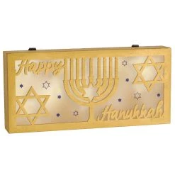 Buy ✨ Light Up Hanukkah Wooden Shadow Box by Amscan ⌛