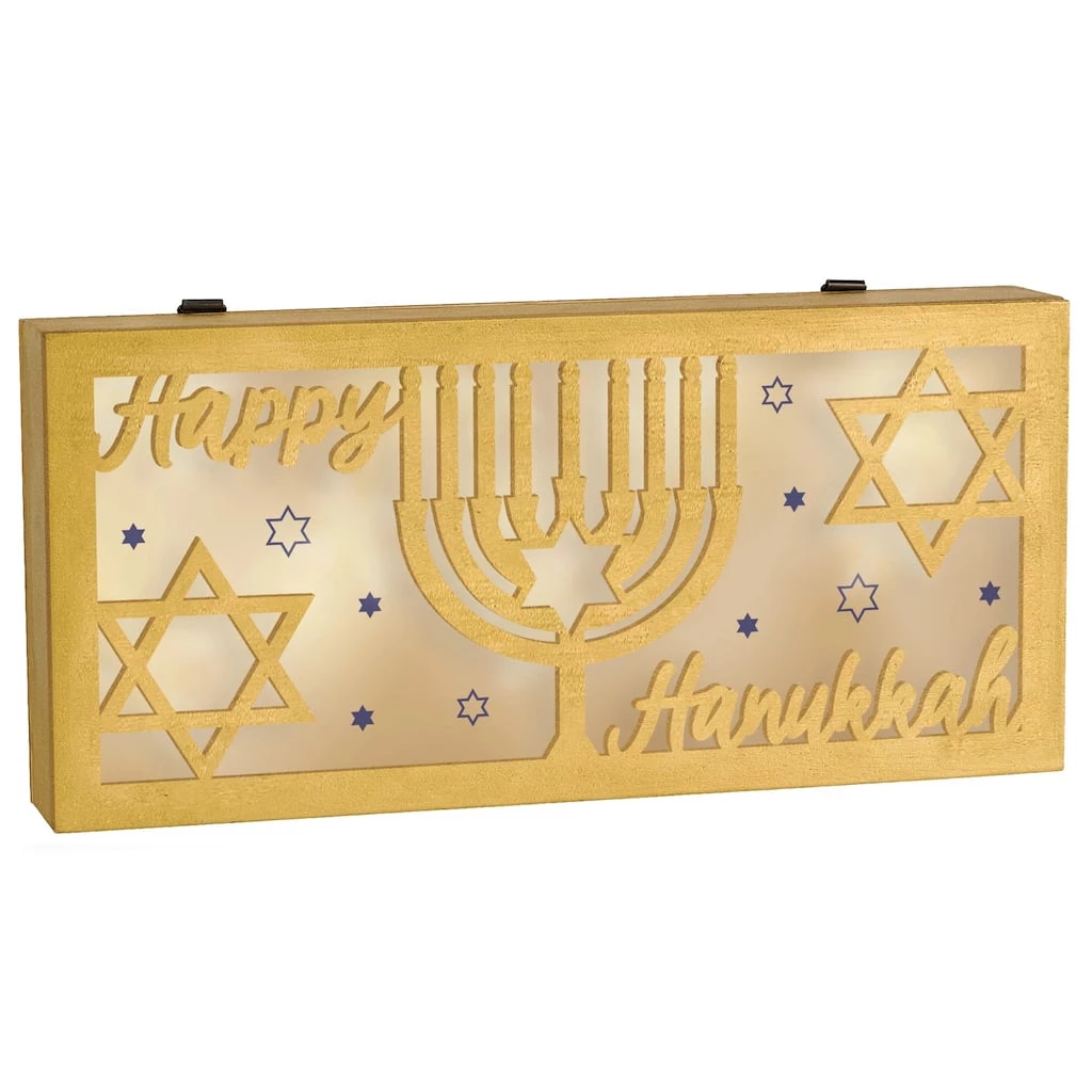 Buy ✨ Light Up Hanukkah Wooden Shadow Box by Amscan ⌛ 1 Buy ✨ Light Up Hanukkah Wooden Shadow Box by Amscan ⌛