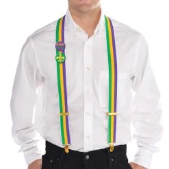 Hot Sale 🌟 Mardi Gras Suspenders With Buttons by Amscan ⌛