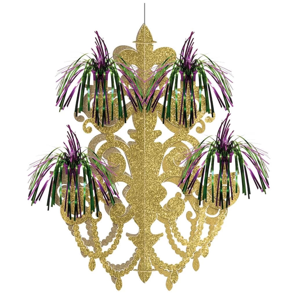 New β 21" Mardi Gras Firework Chandelier Décor by Amscan π 1 New β 21" Mardi Gras Firework Chandelier Décor by Amscan π