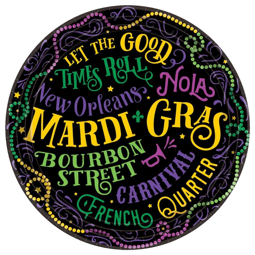 Cheapest ✔️ 9" Mardi Gras Good Times Paper Plates, 60ct. by Amscan ⌛ 1 Cheapest ✔️ 9" Mardi Gras Good Times Paper Plates, 60ct. by Amscan ⌛
