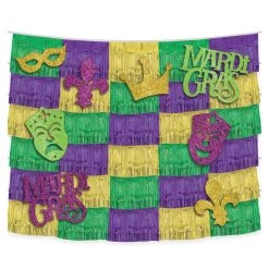 Discount ❤️ Mardi Gras Fringe Deco Backdrop with Cutouts by Amscan 💯