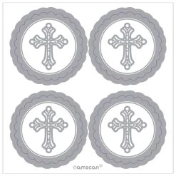 Outlet 😀 Silver Religious Sticker Labels by Amscan 🤩
