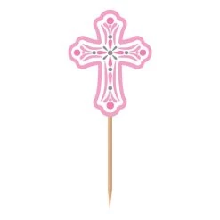 Best Pirce 🤩 Pink Communion Party Picks by Amscan ⌛