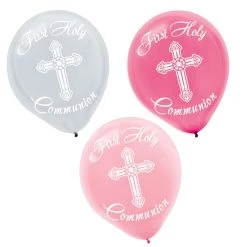 Top 10 ⭐ 12'' Pink First Communion Latex Balloons, 45ct. by Amscan ⭐