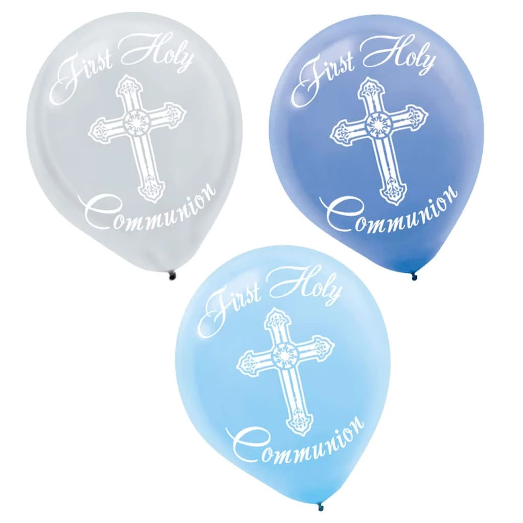 Promo π₯° 12'' Blue First Communion Latex Balloons, 45ct. by Amscan β 1 Promo π₯° 12'' Blue First Communion Latex Balloons, 45ct. by Amscan β