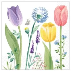 Wholesale 👍 Spring Tulip Garden Beverage Napkins, 80ct. by Amscan ⭐