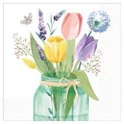 Hot Sale 🤩 Spring Tulip Garden Lunch Napkins, 64ct. by Amscan 🌟