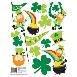 Deals ✔️ St. Patrick's Day Vinyl Leprechauns Window Decorations by Amscan 😀