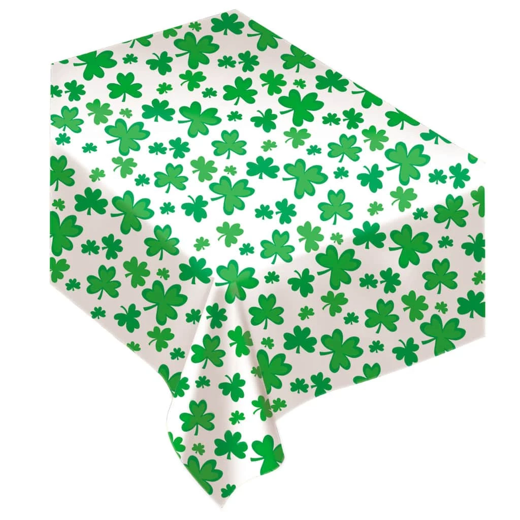 Brand new ⌛ 90'' x 54'' St. Patrick's Day Shamrocks Flannel-Backed Vinyl Table Cover, 2ct. by Amscan ⭐ 1 Brand new ⌛ 90'' x 54'' St. Patrick's Day Shamrocks Flannel-Backed Vinyl Table Cover, 2ct. by Amscan ⭐