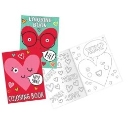 Outlet ✔️ Valentine's Day Heart Face Coloring Book Favors, 60ct. by Amscan 🔔