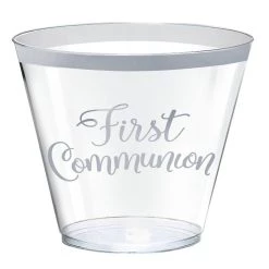 Budget 🤩 9oz. Metallic Silver First Communion Plastic Cups, 30ct. by Amscan 😀