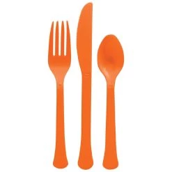 Hot Sale 🔔 Orange Peel Heavy Weight Plastic Cutlery Assortment, 160ct. by Amscan 😍