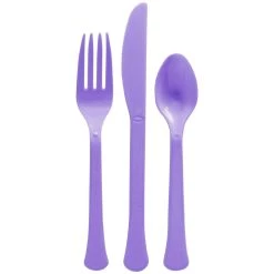 New 🥰 Purple Heavy Weight Plastic Cutlery Assortment, 160ct. by Amscan ⭐