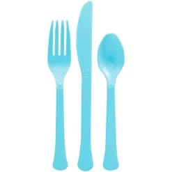 Best Sale ✔️ Caribbean Blue Heavy Weight Plastic Cutlery Assortment, 160ct. by Amscan ⭐