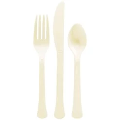 Wholesale ⭐ Vanilla Creme Heavy Weight Plastic Cutlery Assortment, 160ct. by Amscan 🌟
