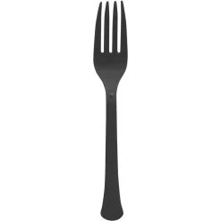 Brand new ⭐ Jet Black Heavy Weight Plastic Forks, 150ct. by Amscan ✨