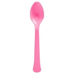 Best Sale 😉 Bright Pink Heavy Weight Plastic Spoons, 150ct. by Amscan 🧨