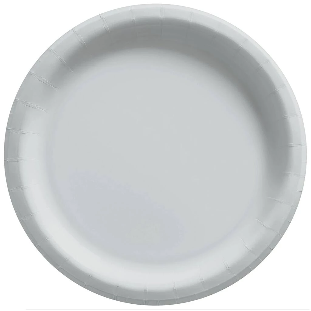 Promo π 10" Silver Round Paper Plates, 80ct. by Amscan β 1 Promo π 10" Silver Round Paper Plates, 80ct. by Amscan β