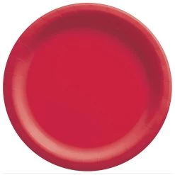 Wholesale ❤️ 10" Apple Red Round Paper Plates, 80ct. by Amscan 🌟
