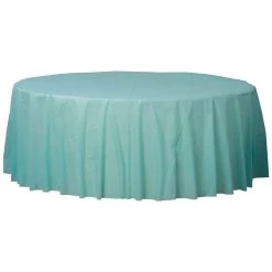 Best deal 💯 84" Robin's Egg Blue Round Plastic Table Cover, 6ct. by Amscan 🔔