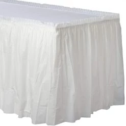 Deals 🤩 White Plastic Table Skirt, 2ct. by Amscan 👏