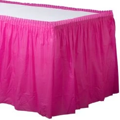 Budget 🎉 Bright Pink Plastic Table Skirt, 2ct. by Amscan 👍