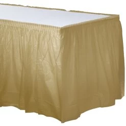 Outlet 😍 Gold Plastic Table 👏 Skirt, 2ct. by Amscan ⭐