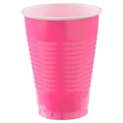 Cheapest ✔️ 12oz. Bright Pink Plastic Cups, 150ct. by Amscan ✔️