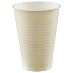 Promo 🤩 12oz. Vanilla Creme Plastic Cups, 150ct. by Amscan ❤️