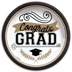 Brand new 🧨 8.5" Congrats Grad Round Paper Plates, 100ct. by Amscan ❤️