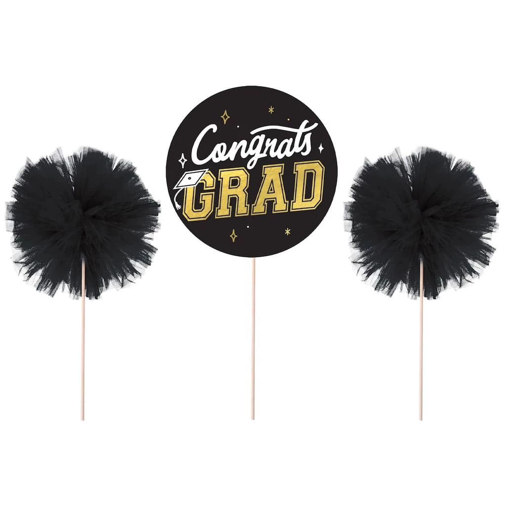 Outlet π Graduation Tulle Pom-Pom Centerpiece Picks by Amscan π 1 Outlet π Graduation Tulle Pom-Pom Centerpiece Picks by Amscan π