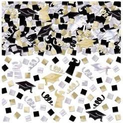 Buy ✔️ Black, Gold & Silver Graduation Confetti by Amscan 🎁