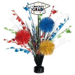Budget 💯 18" Graduation Multicolor Tinsel Burst Centerpiece, 4ct. by Amscan ✨