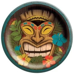 Budget ❤️ 7" Vintage Tiki Round Paper Plates, 100ct. by Amscan 🤩