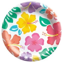 Best deal ✨ 8.5" ☀️ Summer Hibiscus Round Paper Plates, 100ct. by Amscan 🌟