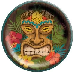 New ⌛ 8.5" Vintage Tiki Round Paper Plates, 100ct. by Amscan ⌛