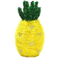 New 🧨 11" ☀️ Summer 3D Tinsel Pineapple, 2ct. by Amscan 🧨