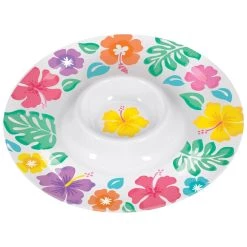 Outlet ✨ 13.5" Hibiscus Melamine Chip & Dip, 3ct. by Amscan ❤️