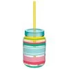 Buy 👏 Summer Stripe Mason Jar Cup with Straw, 6ct. by Amscan ✨