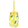 Flash Sale 🔥 Summer Lemon Mason Jar Cup with Straw, 6ct. by Amscan ❤️